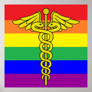 Poster LGBTQ Healthcare Caduceus Signal Mur Art