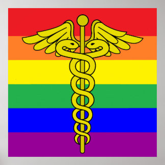 Poster LGBTQ Healthcare Caduceus Signal Mur Art