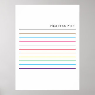 Poster LGBTQ Plain Pride Couleurs arc-en-ciel Progrès Fie