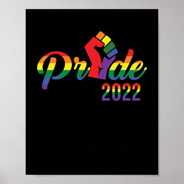 Poster LGBTQ Pride Parade 2022 Rainbow Text (Devant)