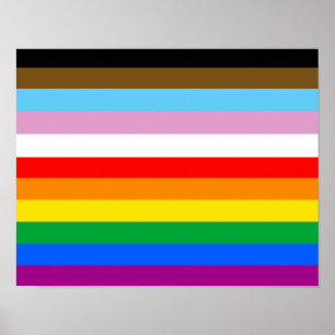 Poster LGBTQ+ Progrès des bandes d'indicateur
