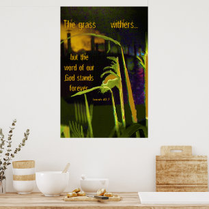Poster L'herbe se flétrit... mais la parole de notre Dieu