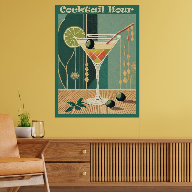 Poster L'Heure Du Cocktail Martini Moderne Du Milieu Du S (Salon 2)