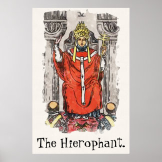 Poster L'Hierophant Majeure Arcana Tarot Carte Peinture