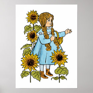 Poster L'histoire de la Fée Oz Vintage Dorothy Tournesols