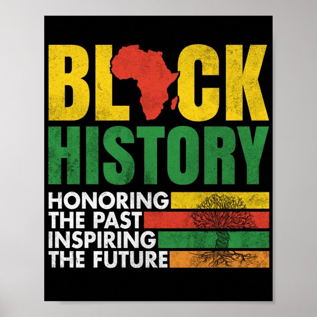 Poster L'histoire noire honore le passé Inspirant l'aveni (Devant)