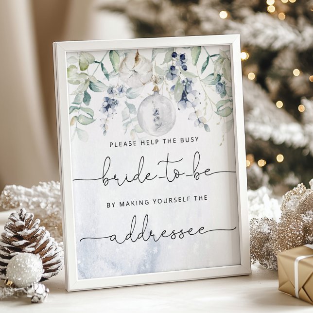 Poster L'hiver aide la mariée occupée Adresse une envelop (Créateur téléchargé)