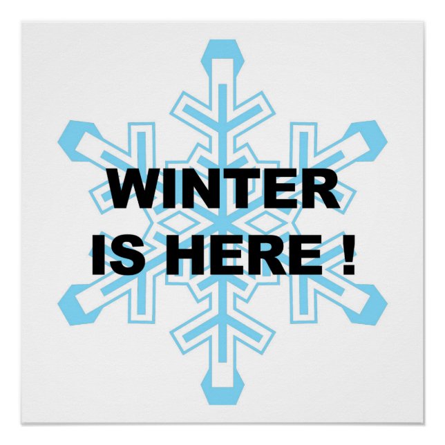Poster L'hiver est là, flocon de neige libéral (Devant)