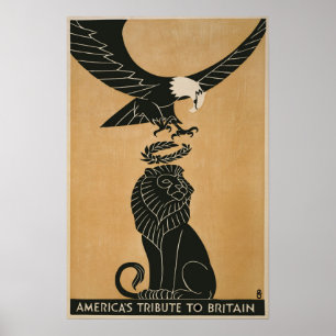 Poster L'hommage de l'Amérique à la Grande-Bretagne WWI