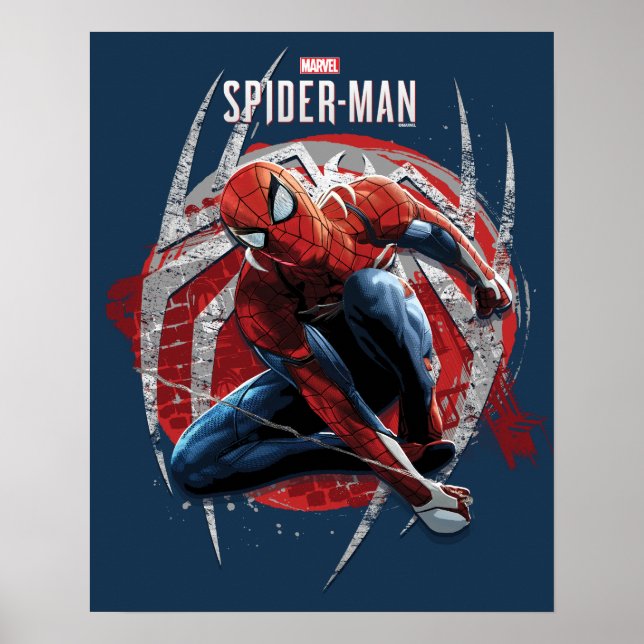 Poster L'homme-araignée de Marvel | Web Swing Street Art  (Devant)