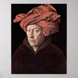 Poster L'homme au turban par Jan van Eyck