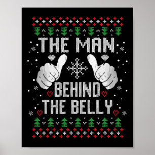 Poster L'Homme De Noël Derrière Le Ventre Papa Grossesse 