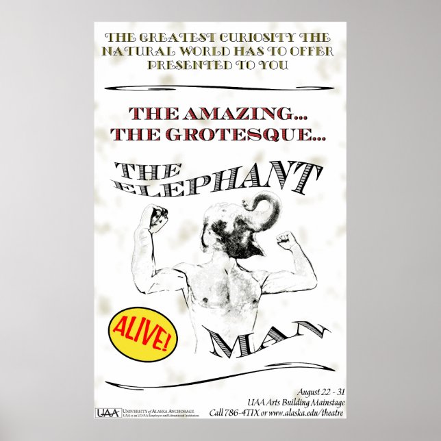 Poster L'Homme Eléphant (Devant)