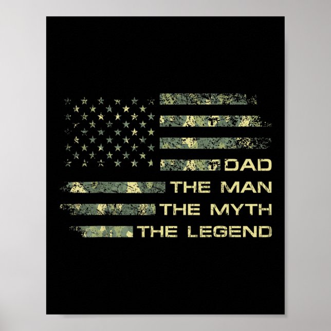 Poster L'Homme Le Mythe La Légende Fête des pères Camo Us (Devant)