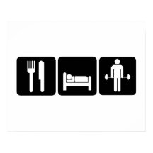 L'homme mange des poids de levage du sommeil