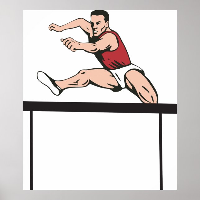 Poster L'homme saut des obstacles (Devant)