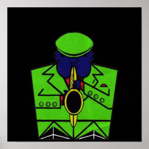 Poster L'homme saxophone