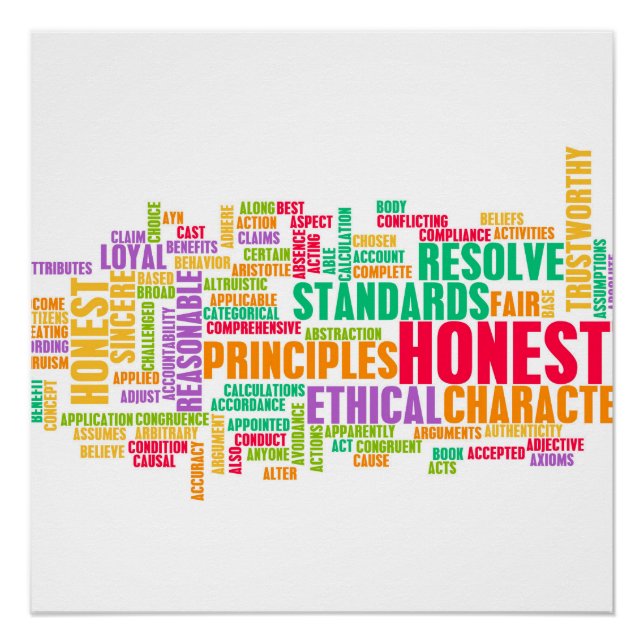 Poster L'honnêteté et la confiance Caractère d'une person (Devant)