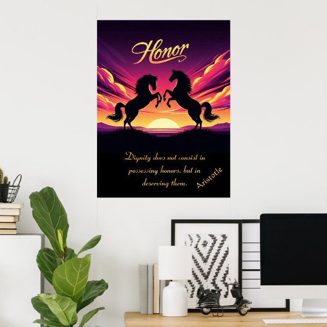 Poster L'honneur bat avec la grâce audacieuse du coucher  (Bureau à domicile)