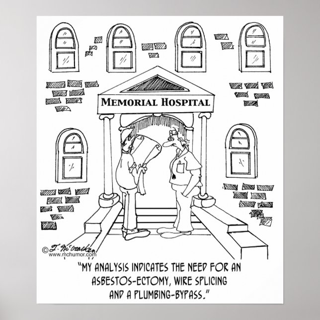 Poster L'Hôpital A Besoin D'Une Amiante-Éectomie (Devant)
