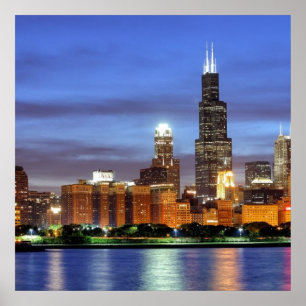 Poster L'horizon de Chicago du planétarium d'Adler