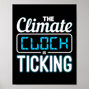 Poster L'horloge du changement climatique menace le chang