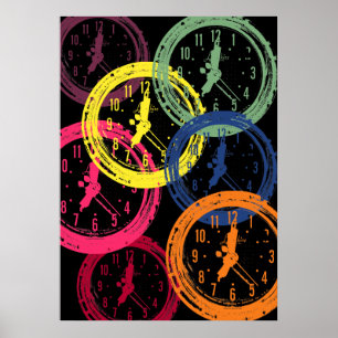 Poster l'horloge - sombre