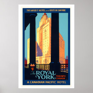 Poster L'hôtel Royal York Toronto Canada Voyage Vintage
