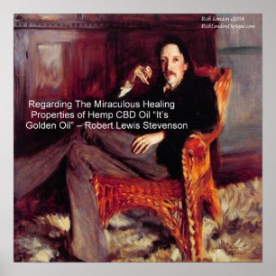 Poster L'huile de CBD de Robert Louis Stevenson est dorée