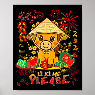 Poster Li Xi Me S'il vous plaît-heureux Cheval Nouvel An 