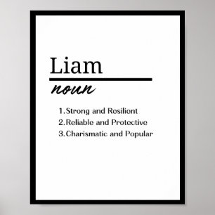 Poster Liam, Garçon Nom Personnalisé Définition