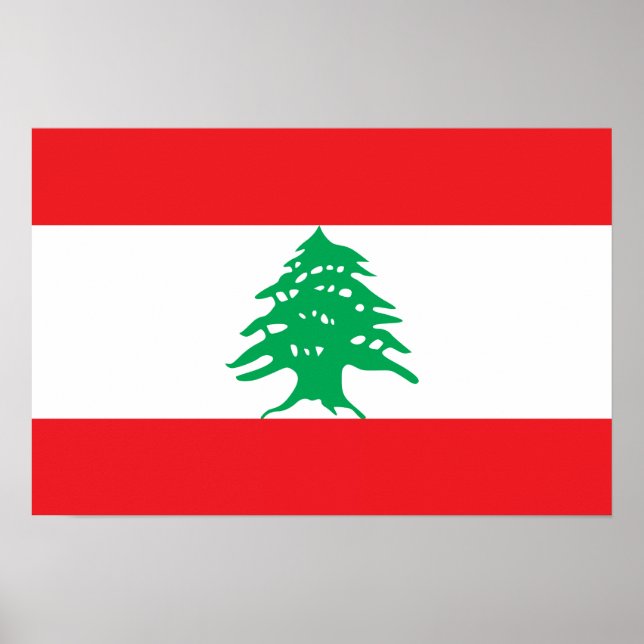 Poster Liban - Drapeau libanais (Devant)