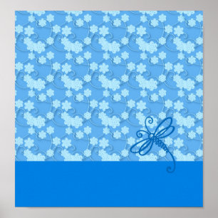 Poster Libellule bleue