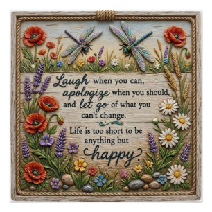 Poster Libellule et Fleurs