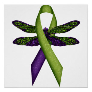 Poster Libellule Hippie Ruban Vert Paralysie Cérébrale Se