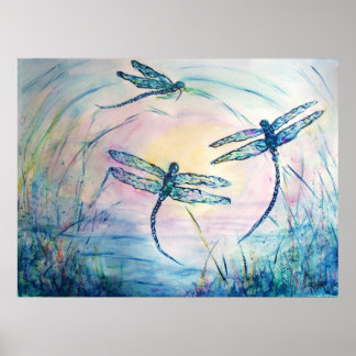 Poster libellules