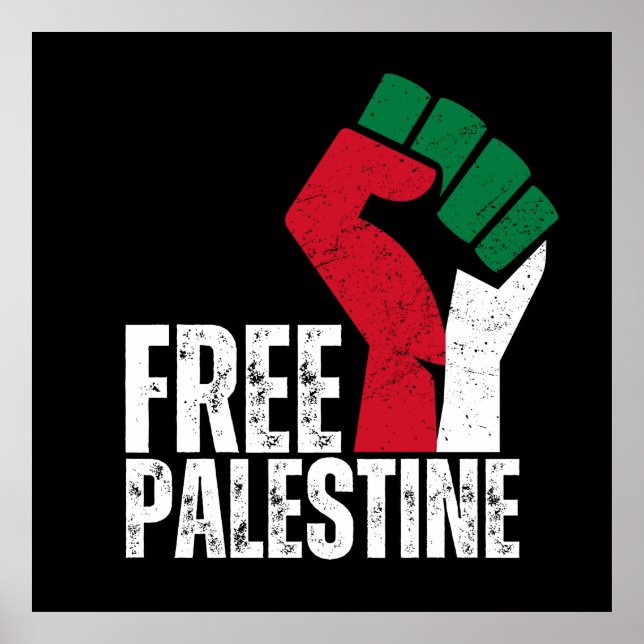 Poster Libérez la Palestine Gaza - Liberté pour les Pales (Devant)