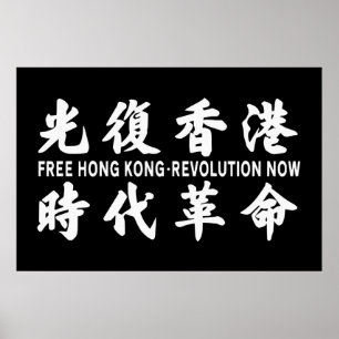 Poster Libérez la révolution de Hong Kong maintenant ! Po