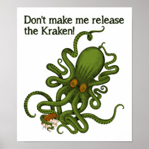 Poster Libérez l'Affiche Drôle Kraken