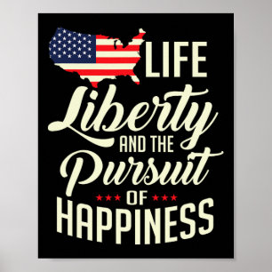 Poster Liberté De Vie Et Poursuite Du Bonheur