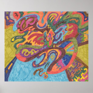 Poster Liberté de vol, abstrait original