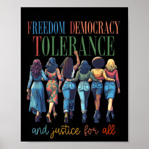 Poster Liberté Démocratie Tolérance Et Justice Pour Tous