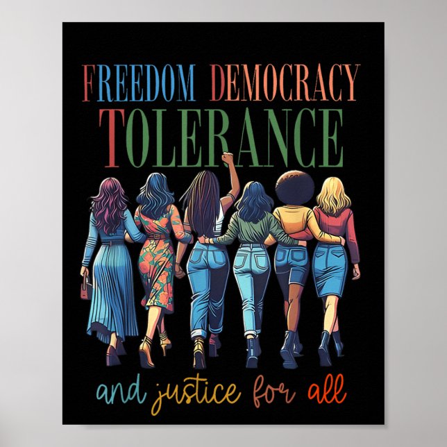 Poster Liberté Démocratie Tolérance Et Justice Pour Tous (Devant)