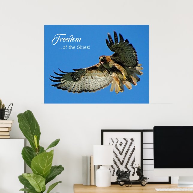 Poster Liberté des Cieux Buse à queue rousse (Bureau à domicile)