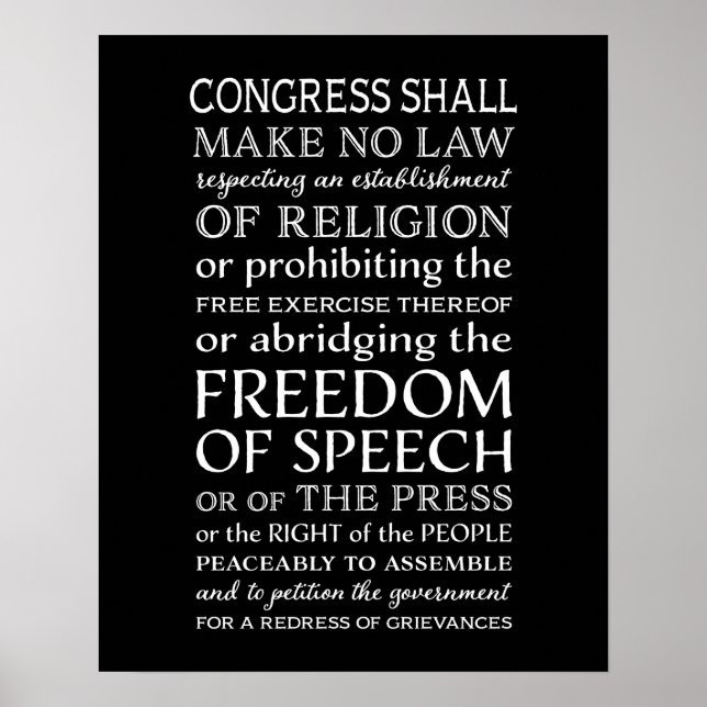 Poster Liberté d'expression Déclaration des droits Texte (Devant)