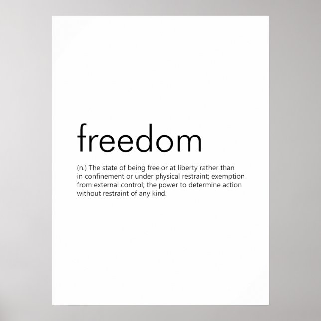 Poster Liberté | Liberté de définition de dictionnaire (Devant)