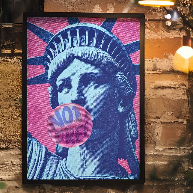 Poster Liberté n'est pas libre Retro Pop Statue de la Lib (Créateur téléchargé)