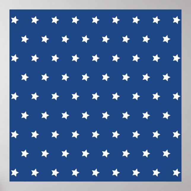 Poster Liberté Patriotic Blue and White Stars (Devant)