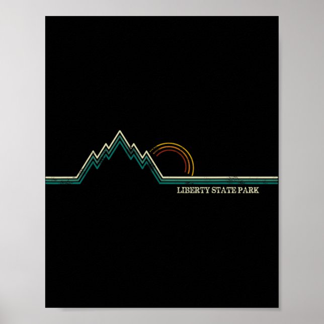 Poster Liberty State Park New Jersey Mountain Retro  (Devant)