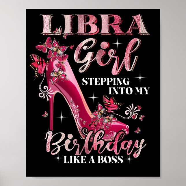 Poster Libra Girl Entrant Dans Mon Anniversaire Comme Un  (Devant)